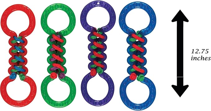 Rope and Rubber Double Sided Dog Tug Toy 12.75" Long for Medium to Larger Breeds (Orange Tug Toy)