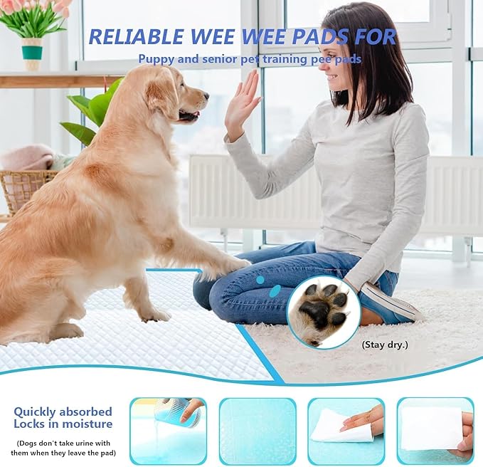 XXXL Puppy Pee Pads for Dogs 31"x47" 100 Count, Pee Pads Extra Large, Leak-Proof & Super Absorbent Dog Pee Pads, Thicken Disposable Potty Pads Puppy Training Pads for Cats Rabbits