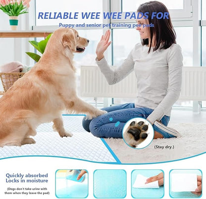 XXXL Puppy Pee Pads for Dogs 31"x47" 100 Count, Pee Pads Extra Large, Leak-Proof & Super Absorbent Dog Pee Pads, Thicken Disposable Potty Pads Puppy Training Pads for Cats Rabbits