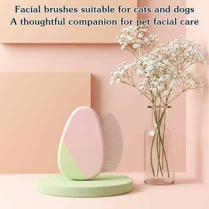 Stainless Steel Dog Eye Comb, Pet Facial Grooming Comb, Dog Flea Comb, Round-Tip Arc Teeth, Stress-free Tear Stain Remover for Dogs & Cats Fit Yorkie, Shih Tzu, Maltese Maltipoo Pomeranian