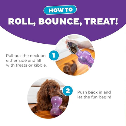 Outward Hound Double Snoop Interactive Treat Dispensing Dog Toy, Puzzle Ball Slow Feeder for Medium to Large Dogs, Mint-Scented for Mental Stimulation & Boredom Relief, 6in x 4in
