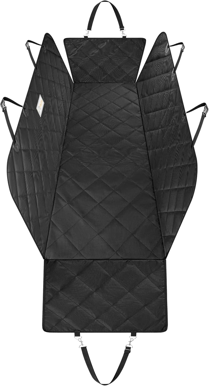 OllyDog Journey Car Seat Cover, Waterproof Backseat Protection for Dog Travel, Sturdy Waterproof Dog Hammock for Car, Pet Essentials (Raven)