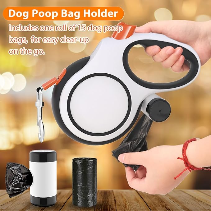 Retractable Dog Leash 26ft Heavy-Duty for Medium & Large Dogs - Upgraded Lock, Tangle-Free, Ergonomic Grip - Perfect for Walking, Running, Outdoor Training