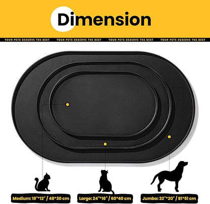 Dog Food Mat,Raised Edges Pet Food Mats for Spill Containment,BPA-Free Silicone Cat Dog Feeding Mat for Floor Waterproof,Rubber Pet Placemats for Food and Water Bowls 1/2 Inch