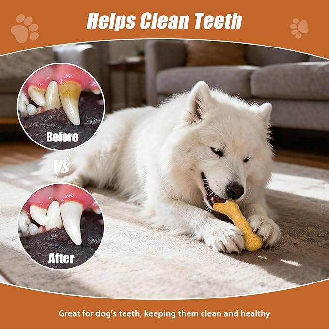 Dog Chew Toy for Puppy Medium Dogs Durable Dog Chew Bones Teething Toys,Tough Wishbone Dog Toys for Aggressive Chewers, Beef Flavor