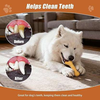 Dog Chew Toy for Puppy Medium Dogs Durable Dog Chew Bones Teething Toys,Tough Wishbone Dog Toys for Aggressive Chewers, Beef Flavor