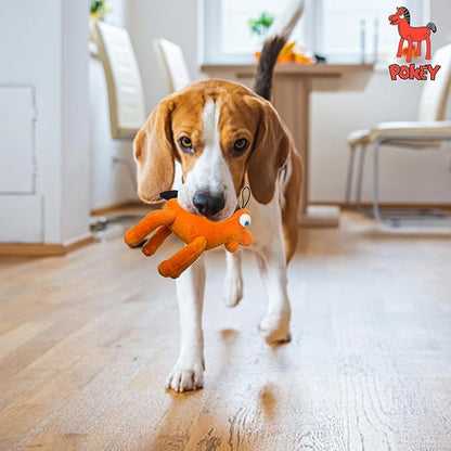 Multipet Small Gumby Stuffed Dog Toy with Squeaker | Gumby Dog Toy Plush Small | Green | 6" | Small/Medium Breed | Officially Licensed (6" - Plush Pokey)