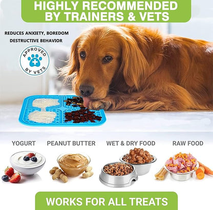 Dog Lick Pad, 2-Pack Large Licking Mat for Dogs, Slow Feeder Dog Licking Mat with Suction Cups. Boredom & Anxiety Reducer, Perfect for Food, Treats, Yogurt, or Peanut Butter.