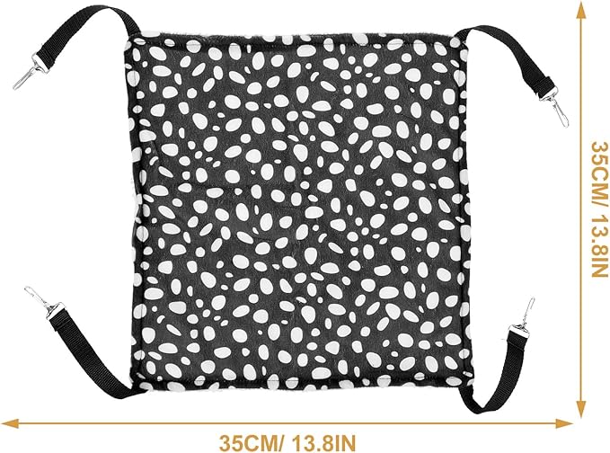 UPKOCH Double-Sided Hanging Cat Hammock with Breathable Fabric, Medium 35x35cm Pet Sleeping Bed for Indoor Use, Black and White Pattern Design
