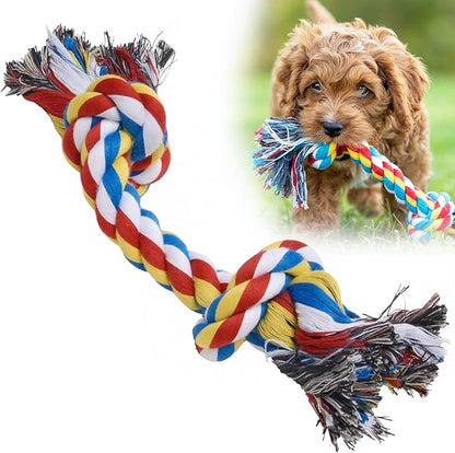 Jeffers Pet Rope Bone Dog Toy, Multi-Colored, 10" – Durable Braided Rope for Tug of War, Chewing & Fetch – Interactive Play for Pets – Machine Washable Dog Game Toy, Supports Healthy