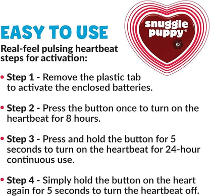 Snuggle Puppy Original Heartbeat Puppy Toy with Real-Feel Pulse and Heat Pack, Plush Comfort Dog Toy for Crate Training, First Nights, and Sleep