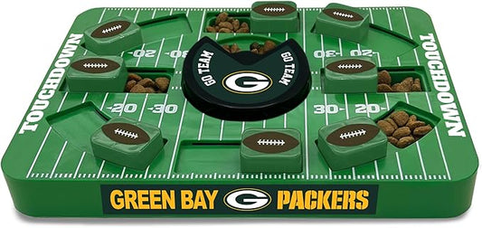 Pets First NFL Green Bay Packers Large Puzzle Toy, New Size, Interactive Dog Treat & Slow Feeding Toy