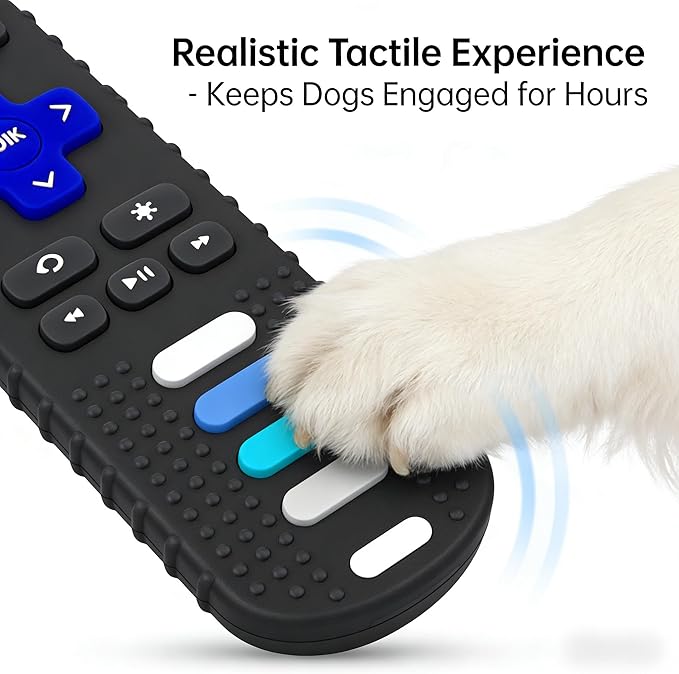 Puppy Toys for Teething, Remote Control Teether for Small Dogs,Puppy Teething Toy for Boredom & Stimulation,BPA-Free(2PCS-Black)