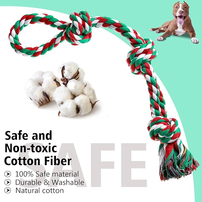 Rope Toys for Dogs - Indestructible Chew Toys for Aggressive Chewers, Tough Puppy Teething Toys for Boredom, Dental Cleaning Tug of War Toy - Great for Small to Large Breed