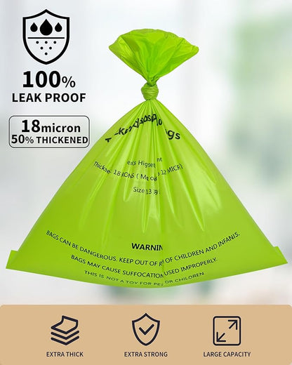 Dog Poop Bags with Dispenser & Holder, Guaranteed Leak Proof, Unscented Extra Thick Heavy Duty Tear-resistant 18-Micron Waste Bag Refill Rolls (SykBlue (105-Bags, 1-Dispenser))