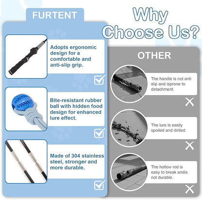 Flirt Pole for Dogs Interactive Dog Pole Toy for Large Medium Small Dogs, Chase Dog Flirt Pole for Tug of War