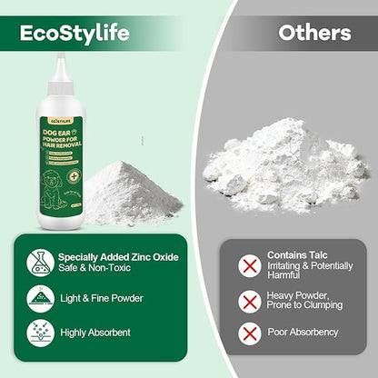 Dog Ear Powder for Hair Removal 30g – Gentle Zinc Oxide Ear Hair Removal Powder for Cleaner Ear Care, Moisture Absorption, Better Grip & Easy Grooming for Poodles, Schnauzers, Bichons and More
