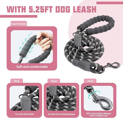 AUROTH Dog Harness and Leash Set, Soft Padded Service Dog Vest with 5.25FT Dog Leash, No Choke, Easy On Pet Vest, Adjustable Reflective No Pull Dog Harness Small Sized Dog, Easy Walking and Training