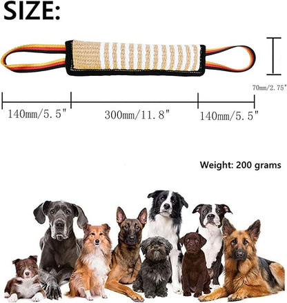 Clysoru Dog Tug Toy Tough Jute Bite Pillow Lasting Training Equipment Puppy to Large Dogs Interactive for Large and Small