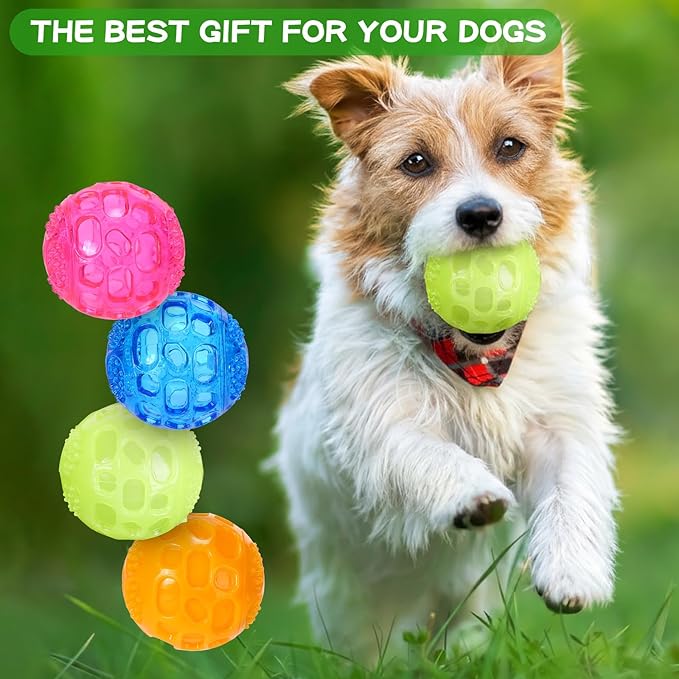 24 pcs 2.36'' Squeaky Dog Toy Balls Rubber Dog Toys for Playing Fetching Retrieving Durable Aggressive Chewers Teeth Cleaning and Training Balls for Medium, Small Dogs Puppy(Bright Color)