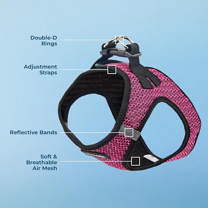 Voyager Step-in Air Dog Harness - All Weather Mesh Step in Vest Harness for Small and Medium Dogs by Best Pet Supplies - Harness (Fuchsia 2-Tone), X-Large