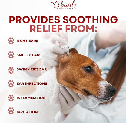 Dog Ear Cleaner – All Natural Ear Drops for Dogs Ear Infection – Eliminates Yeast Odor, Loosens Wax, Prevents Infections, Relieves Itching – Safe, Gentle, Effective Itchy Ear Relief, Made in USA