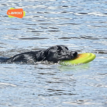 LaRoo Dog Flying Disc, Flying Plate 9.6in Bite Resistant Floating Interactive Tossing Toys, Chew Toy for Training Summer Party Outdoor Playing Puppy Medium Large Dogs Birthday
