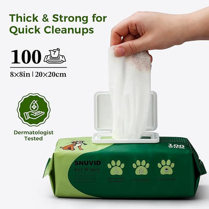 600 Count Dog Wipes, Pet Wipes for Dogs & Cats, Hypoallergenic, Fragrance-Free Grooming Wipes for Cleaning & Hydrating Paws, Body & Butt | Sensitive Skin with Aloe Vera - Unscented
