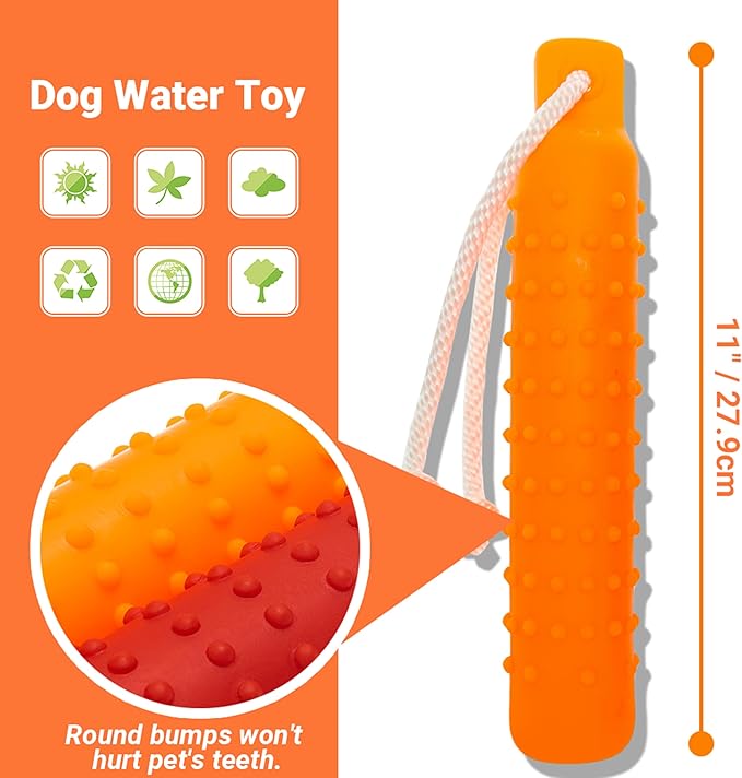 Dog Float Toy - Interactive Training Bumper & Fetching Retrieving Dog Water Toys Dummy Outdoor - Lightweight for Float on the Water Pool Fetch Pet Toys for Small, Medium, Large Dogs
