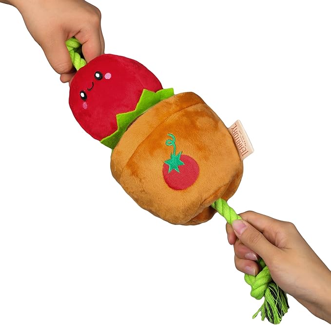 Territory Interactive Play Plush Treat-and-Tug Reward Toy for Dogs, Tomato