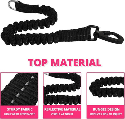 Long Dog Leash 15 FT: Heavy Duty Rope Leashes for Dogs Training with Swivel Lockable Hook Reflective Threads Bungee and Padded Handle - Dog Lead for Large Small Medium Dogs Outside Walking Hiking Red