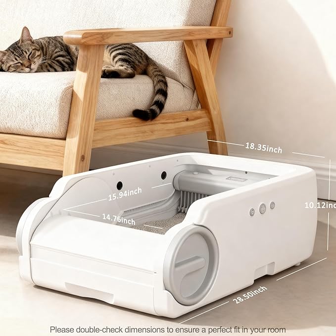 Automatic Litter Box Open Top Self Cleaning Cat Litter Box for Multiple Cats Electric Litter Box with Smart APP Control