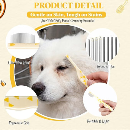 Pet Eye Comb Bulk Stainless Steel Facial Comb for Dogs Cats Gentle Tear Stain Remover Cat Grooming Kit