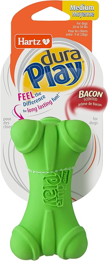 HARTZ Dura Play Soft Dog Bone Toy, Assorted Colors, 1 Ea, for Medium breeds