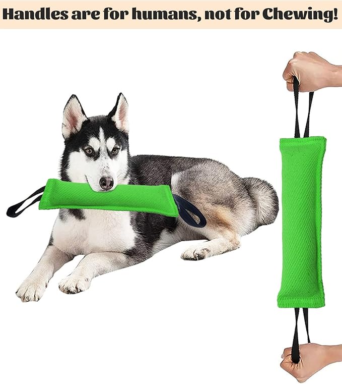 Clysoru Tug of War Dog Toy Bite with 2 Strong Handles Made of Durable Tear Resistant Strong Stitches