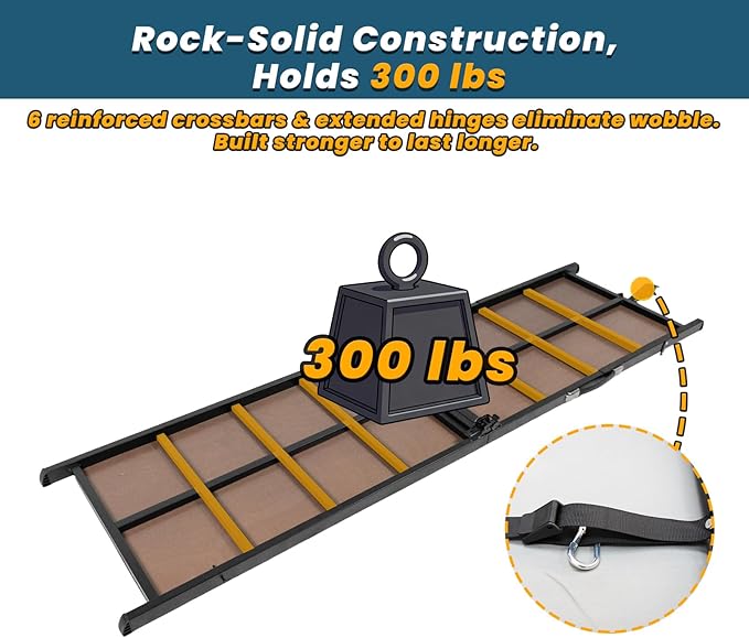 75” Dog Ramp for Car, Extra Long & Wide Pet Ramp for Large Dogs up to 300LBS, Heavy Duty Folding Dog Car Ramp for SUV/Truck/RV with Soft EVA Mat & Auto Lock, Portable Dog Ramp for SUV,Black
