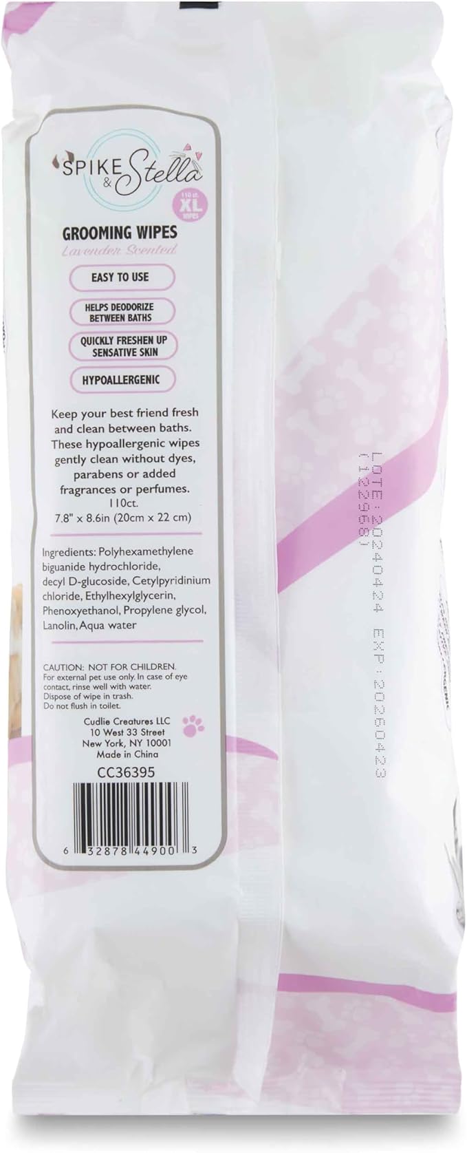 110 Pack Pet Grooming Wipes - Large & Extra-Large Sizes - Lavender, Aloe, & Unscented Variations - Hypoallergenic & Extra Durable - Perfect for Dogs & Cats, 8.6"x7.8"