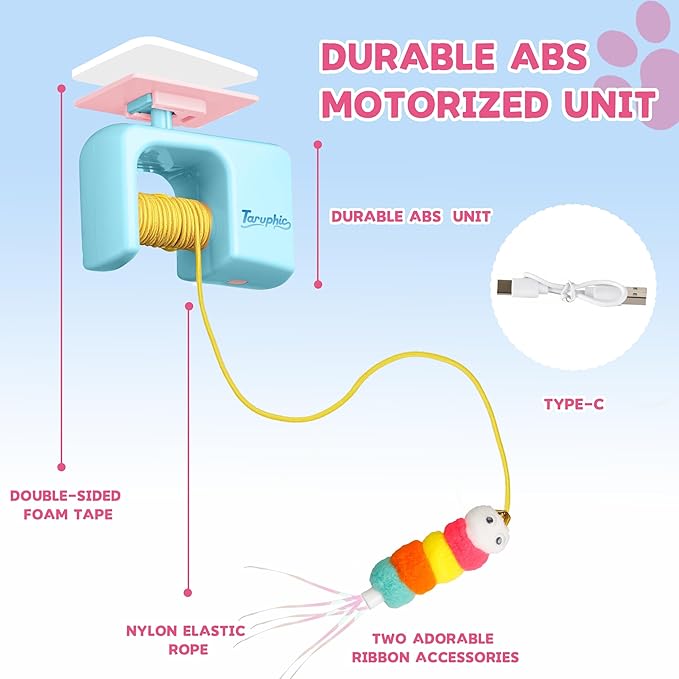 Interactive Cat Toy for Indoor Cat, Automatic Door Hanging Cat Toy with Detachable Design, Kitten Toys for Indoor Cats Self Play, 3.27 * 1.69 * 2.76Inch (Sky Blue)