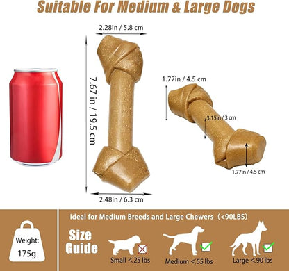 Dog Chew Toys for Aggressive Chewers, Durable Nylon & Wood Teething Toy with Chicken Flavor, Tough Chewing Dog Toys for Large Dogs (Stick)