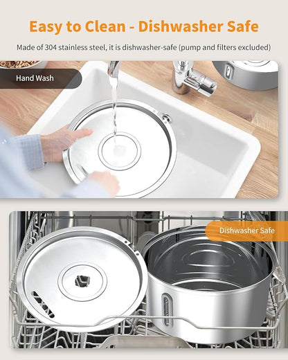Cat Water Fountain Stainless Steel, 0.8gal/108oz Automatic Cat Drinking Fountain with 3 Filters, Pet Water Dispenser with Quiet Pump, Suitable for Cats, Dogs and Multi-pet households
