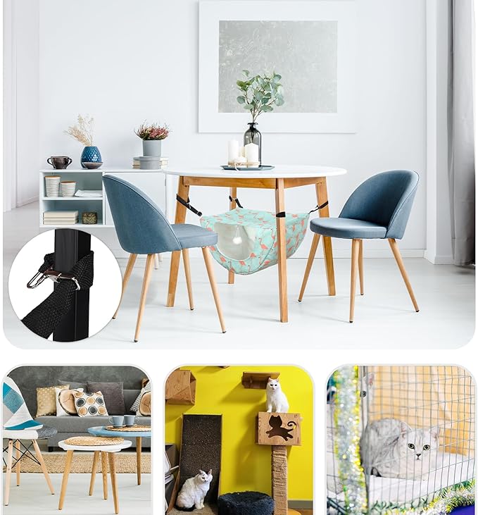 Unittype 2 Pieces Cat Cage Hammock Hanging Pet Bed Double Layer Soft Plush Hanging Pet Comfortable Hammock Bed for Indoor Kitten Ferret Hamster Rabbit or Small Animals, 2 Styles(Pineapple)