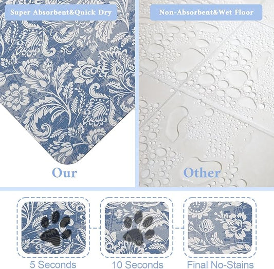 Dog Food Mat for Floors Waterproof Quick Dry Pet Placemat Cat Feeding Bowls Mats for Food and Water, Eco-Friendly Dog Accessories Diatomite Pets Supplies 12" X 20"