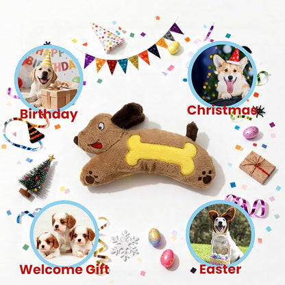 HGB Squeaky Dog Toys for Large Dogs, Tough Crinkle Stuffed Plush Chew Toys for Small Medium Large Dogs, Interactive Fetch Tug & Teething Big Dog Toys to Keep Them Busy