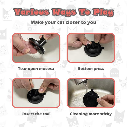 Cat Toys for Indoor Cats,Interactive Cat Toys for Bored Indoor Adult Cats 7 Pack Cat Teaser Cat Toys, 2 Pack Flexible Steel Wire and 4 Pcs Replacement Feather Refills with Balls and Birds