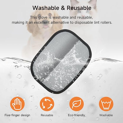 Pet Hair Remover Gloves for Cats & Dogs - Reusable Electrostatic Pet Hair Gloves, Fur Removal Tool for Home, Car Seats