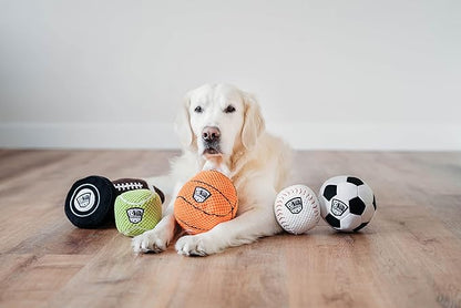 ZippyPaws SportsBallz - Dog Squeaky Toys to Keep Them Busy, Funny Plush for Small, Medium, & Large Dogs, Cute Stuffed Puppy Toy, Pet Products, Gift for All Breeds, Interactive Squeaker - Soccer Ball