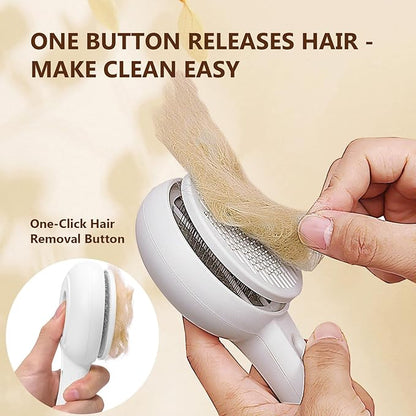 Cat Dog Brush For Shedding,Skin Friendly Self Cleaning Shedding Grooming Brush,Deshedding and Hair Removal for Long and Short Haired Pets,Massage Removes Loose Fur