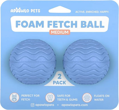 Foam Fetch Ball for Dogs – Durable EVA Foam Dog Ball, Interactive Chew Toy for Dogs, Lightweight Floating Ball for Water, Pool & Outdoor Fetch Games (Blue, Medium)