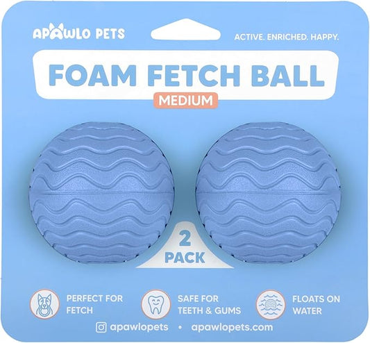Foam Fetch Ball for Dogs – Durable EVA Foam Dog Ball, Interactive Chew Toy for Dogs, Lightweight Floating Ball for Water, Pool & Outdoor Fetch Games (Blue, Medium)
