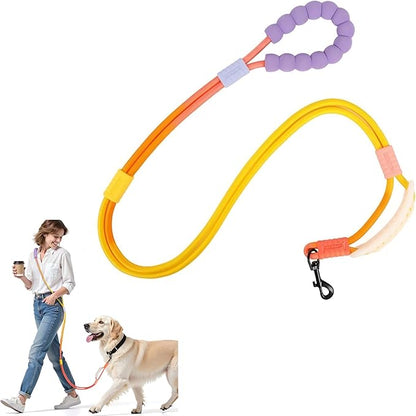 Hands Free Dog Leash Dual Handle, Wearable Leashes for Dog, Padded Waist Belts and Rotating Metal Clip,for Medium Large Dogs (18+ lbs) Walking Training Running (Yellow-Orange, 4.5 FT)